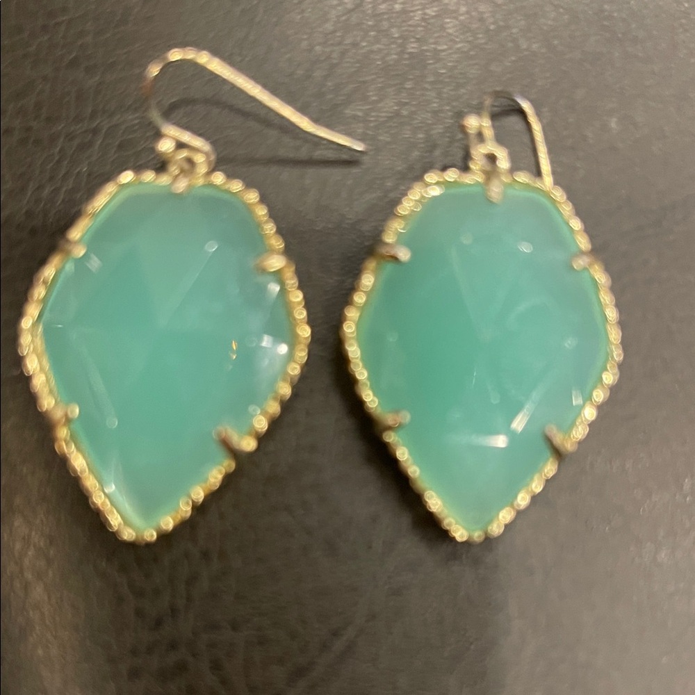Elegant Gold and Green Earrings